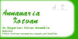 annamaria kotvan business card