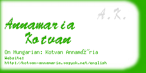 annamaria kotvan business card